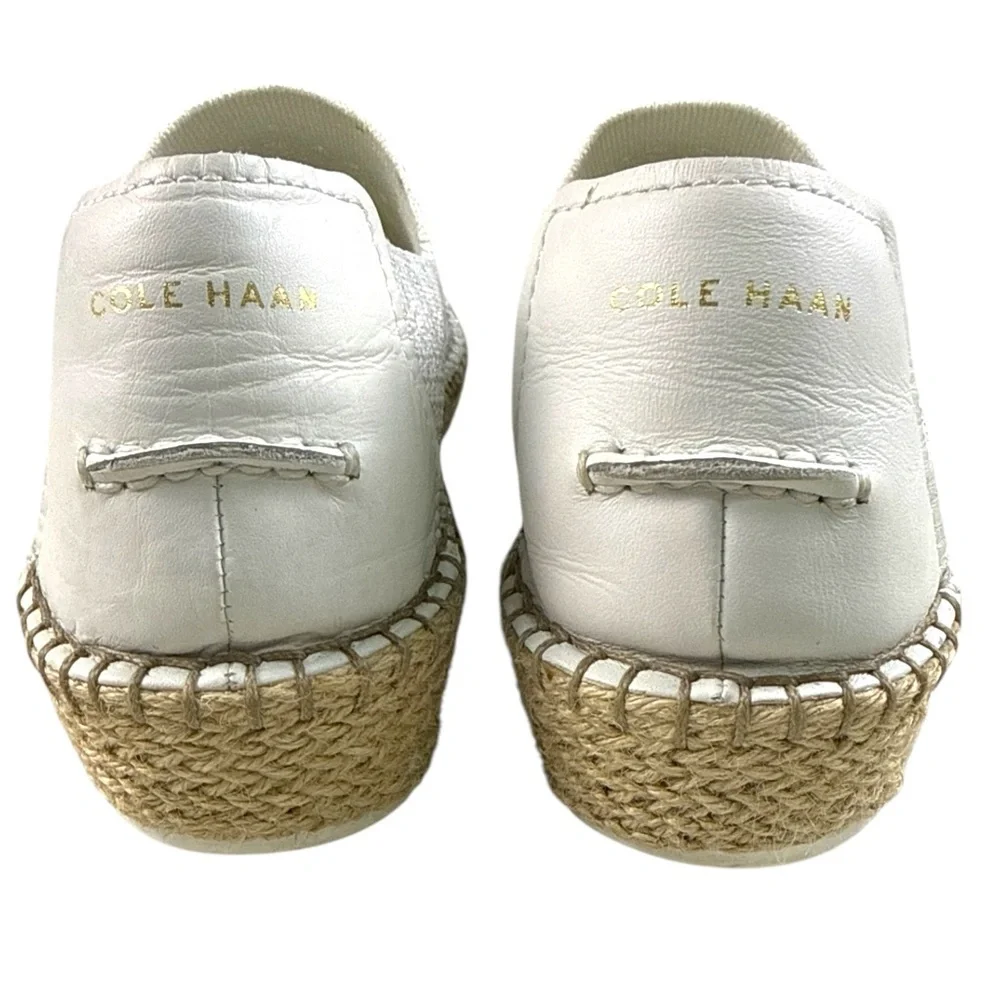 Cole Haan Gray Neutral Knit Silver Threaded Espadrille Slip Ons Size 8.5